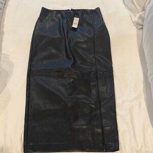 NWT Black Leather Pencil Skirt
